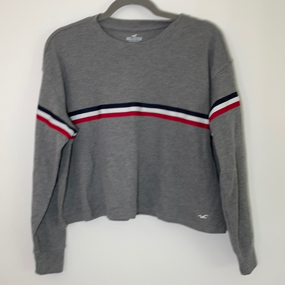 Hollister long sleeve boyfriend striped T-shirt xs